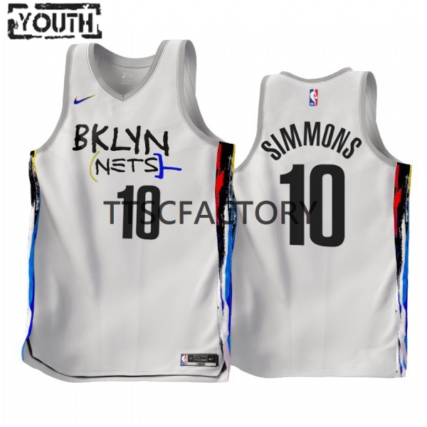 Brooklyn Nets Trikot Ben Simmons 10 Nike 2022-23 City Edition Weiß Swingman - Kinder